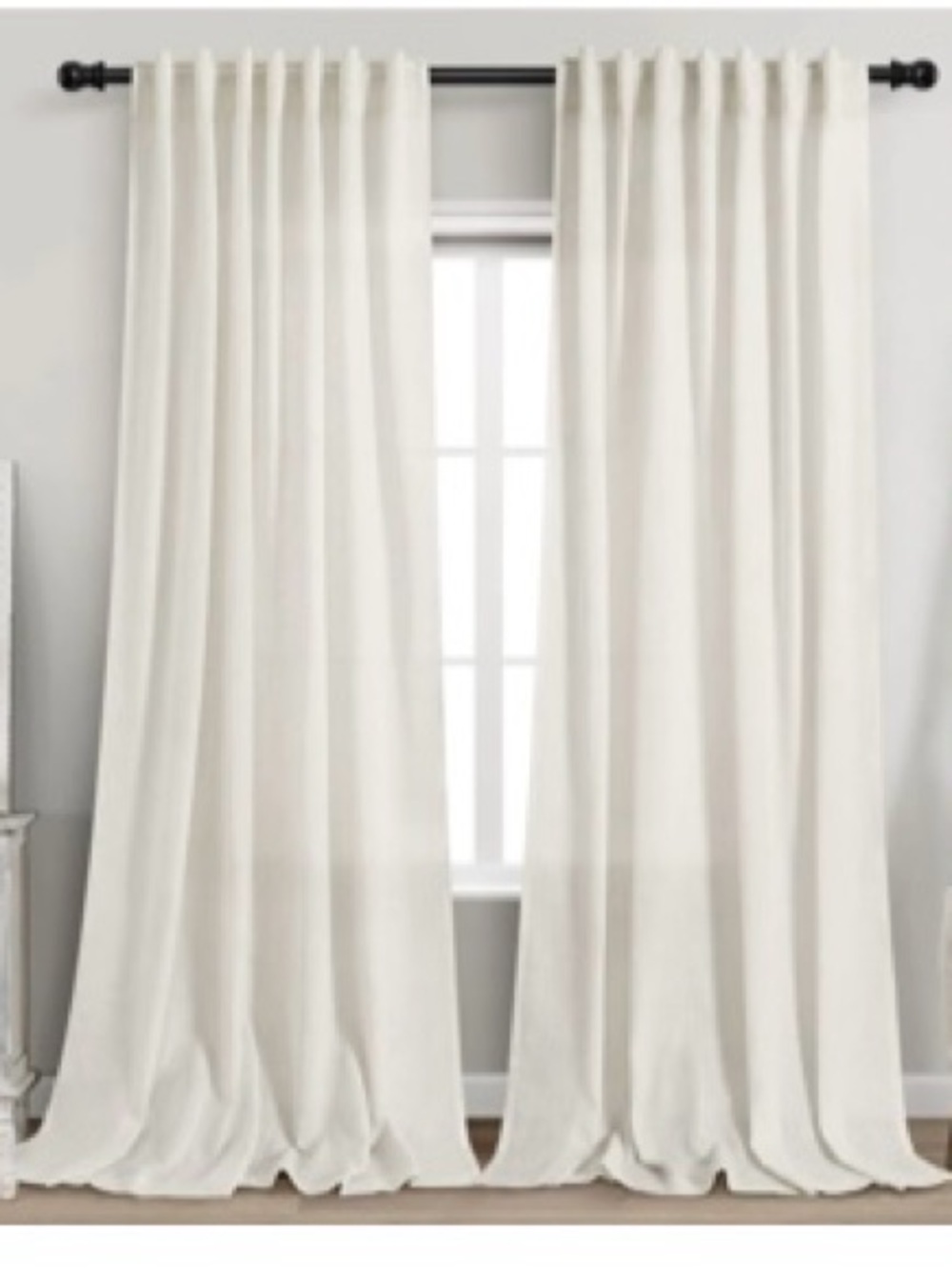 Elegant Ivory Curtains, 2 Panels, New, Open Box